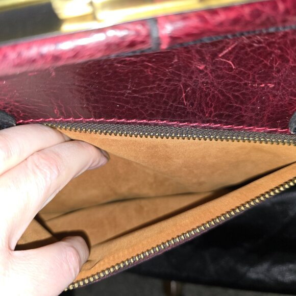 Patricia Nash Provencal Red Artesa Frame Embroidery Satchel & Coach Wallet - Picture 9 of 13